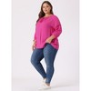 Agnes Orinda Women's Plus Size Tie Tassel V Neck Hollow Bowknot Long Sleeve Casual Blouses - 3 of 4