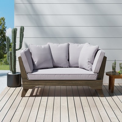 Patio Sofas, Outdoor Arm Sofa, Daybed, All-Weather Sofa with Cushions & Lumbar Pillows, for Patio, Balcony, Backyard, Deck -Christopher Knight Home