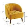 Christopher Knight Home Connor Contemporary Barrel Club Chair with Wooden Legs, 28" x 28"（Set of 2) - 3 of 4
