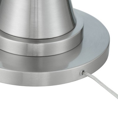 Karl 63" Brushed Nickel Floor Lamp with White Drum Shade