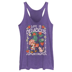 Women's Strawberry Shortcake Life is Berry Delicious Racerback Tank Top - 1 of 4