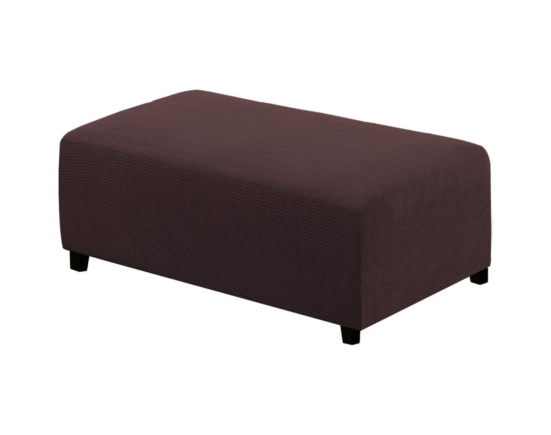 Ottoman Cover Slipcover Rectangle Fit Length Footrest Sofa Slipcovers Stool Cover BROWN Rectangle-XX-Large
