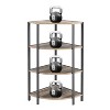 Corner Open Shelf, 4-Tier Display Shelves, Freestanding Small Bookcase Shelving Unit, Utility Plant Stand For Living Room, Home Office, Kitchen Brown - 4 of 4