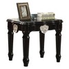 Royal Hampton End Table With Contrast Carved Motif Turned Legs, Black - 2 of 4