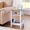 VECELO 1/2PCS 2-tier Nightstand Modern Side End Tables with Drawer & Open Shelf for Living Room, Bedroom - 2 of 4