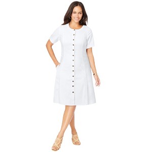 Jessica London Button Front Denim Dress - 1 of 4