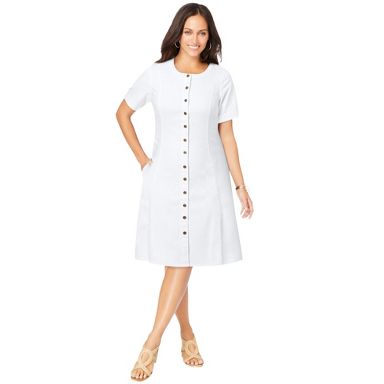 chinese dress ladies Women's Premium Leather Button Front Mini Tank Dress - White
