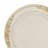 Smarty Had A Party 10.25" Ivory with Gold Harmony Rim Plastic Dinner Plates (120 plates) - image 2 of 4