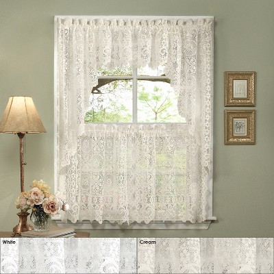 Hopewell Old World Style Floral Lace Kitchen Curtains By Sweet Home 