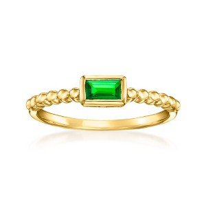 RS Pure by Ross-Simons 0.20 Carat Lab-Grown Emerald Ring in 18kt Gold Vermeil - 1 of 4
