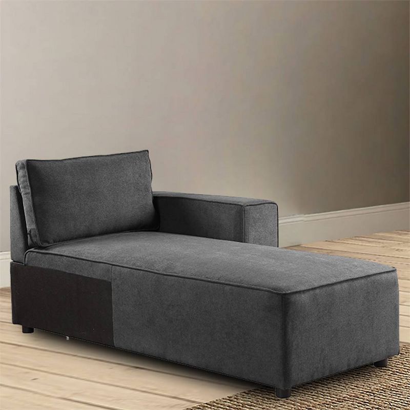 68&#34; Silvester Chaise Lounge Gray Fabric - Acme Furniture, 1 of 6