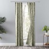 Ellis Curtain Lexington Leaf Pattern on Colored Ground Curtain Pair with Ties Sage - image 2 of 4