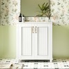 Wooakway 30"L Green Freestanding Bathroom Vanity with Ceramic Sink Solid Wood Frame Hidden Drawer Storage - 3 of 4