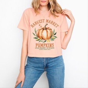 Simply Sage Market Harvest Market Pumpkins Local Organic Boxy Crop Top - 1 of 4
