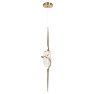 LNC Chrysanthemum 1-Lights 7" Modern  Luxury Unique Gold Integrated LED Mini Pendant  Lights, Gold - 1 of 4