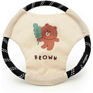 ZippyPaws x LINE Friends, Brown - Rope Gliderz Durable Flying Disc Outdoor Dog Toy for Throwing & Fetch, Puppy & Dog Frisbee - 1 of 1