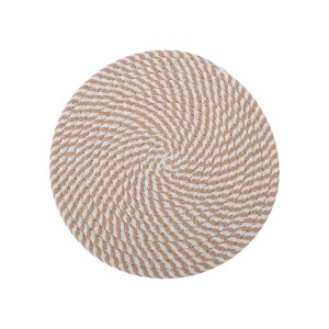 Unique Bargains Trivet Round Rope Woven Mat Cotton Non-woven Fabric 8.66"x8.66"x0.31" - 1 of 3