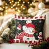 Snowman Christmas Throw Pillow Covers 18" x 18", Set of 4 Christmas Home Decor, Merry Xmas Pillow Cases - 4 of 4