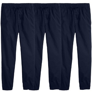 Jumpstart  Boy's Slim Fitting Cotton Stretch Classic Twill Joggers-3 Pack - 1 of 4