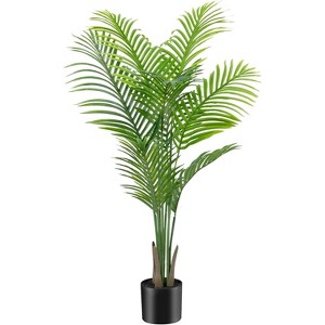 Tree City 4 Ft Artificial Palm Tree - Realistic Fake Areca Palm Plant in Pot, Tropical Faux Tree for Indoor & Outdoor Decor - 1 of 3