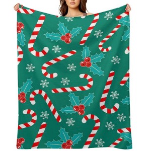 Christmas Romantic Pattern Christmas Throw Blanket Soft Fleece Christmas Blanket Cozy Flannel Throw for Couch Bed 40x50 inches - 1 of 1