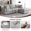 Modular Sectional Cloud Couch Modern L Shaped Sofa with Ottoman, 100 Inch 3-Seat Chenille Deep Seat Couches for Living Room - 4 of 4