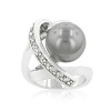 Slickblue Women's Stunning Knotted Simulated Pearl Fashion Ring, 2.4 Ct, Rhodium Finish, Size 5-10 - 2 of 4
