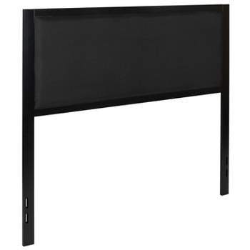 Emma and Oliver Full Size Metal Headboard - Black Fabric Upholstery Fits Standard Bed Frames