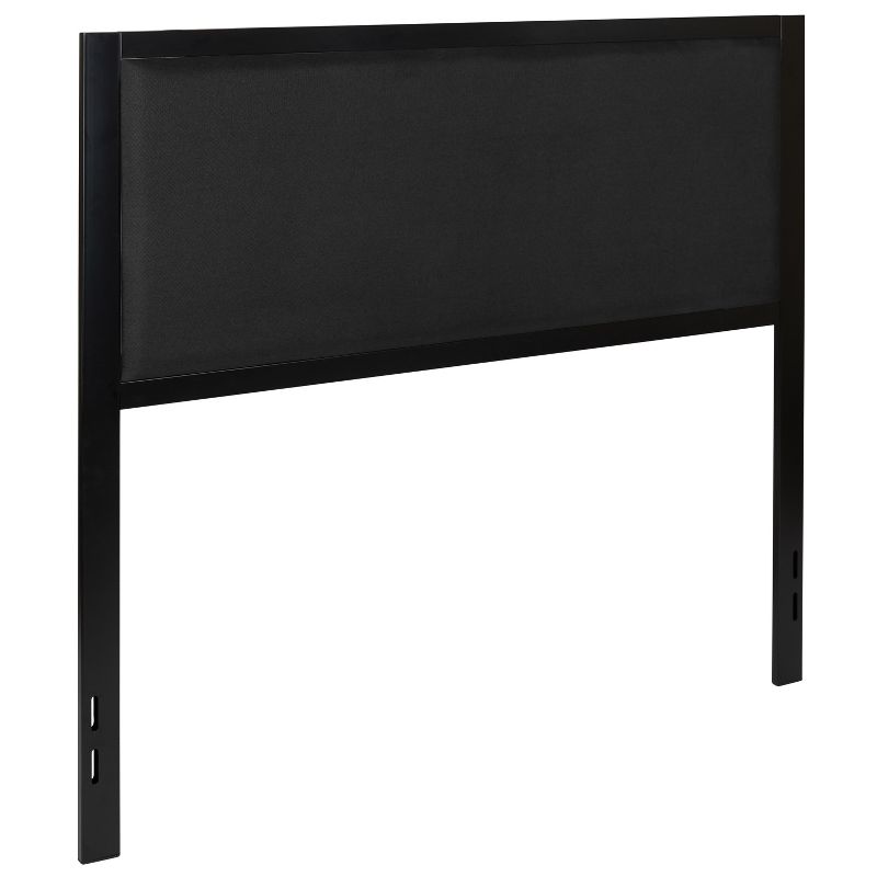 Emma and Oliver Full Size Metal Headboard - Black Fabric Upholstery Fits Standard Bed Frames, 1 of 12
