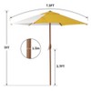MaseiKar 7.5FT Outdoor Market Patio Umbrella, Crank Lift, Contrast Color 180G Polyester Canopy, 6 Steel Ribs, 1.5" Pole, No Base Included - 4 of 4