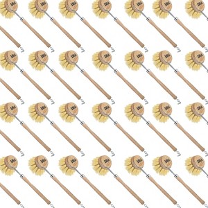 Lola Products, The Original- Pot & Pan Brush, Heavy Duty Brass Wire & Tampico Bristles, Handle Made from Sustainable Birch Wood for Cleaning, 144 Pack - 1 of 4