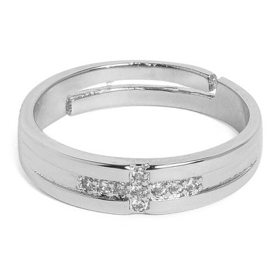 SOHI Women's Silver Cross Finger Ring