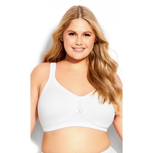 Avenue Body  Women's Plus Size Comfort Cotton No Wire Bra - White