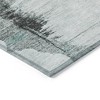 Teal Blue Silver And Gray Abstract Washable Indoor Outdoor Area Rug - 4 of 4
