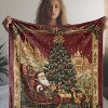 Lomsoe Christmas Blanket with Santa, Reindeer, and Tree Print - Soft Flannel Throw for All-Season Comfort on Sofa, Bed, Office, and Travel. - 3 of 4