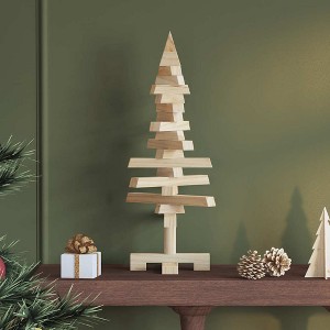 Aghana Digitals 60cm Solid Pine Wood Christmas Tree - DIY Decor, Compact Design for Home/Office - 1 of 4