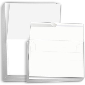 Hamilco Card Stock Folded Blank Cards with Self Seal Envelopes 5x7 - Scored White Cardstock Paper 80lb Cover - 100 Pack - 1 of 4