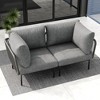 LayinSun 2 Pieces Rope Woven Patio Furniture Set, Modern Modular Sectional Corner Chairs and Upgrade Thickness Cushion - 2 of 4