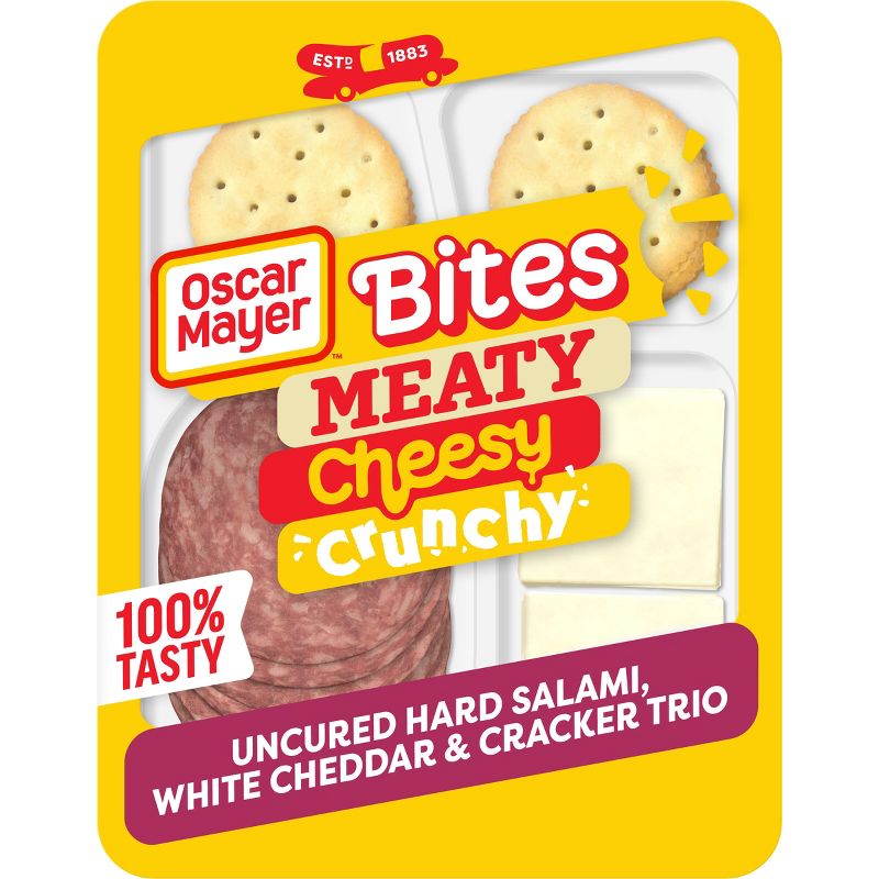 Oscar Mayer Bites with Salami, White Cheddar Cheese and Crackers - 3.3oz, 1 of 11