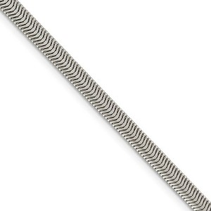 Black Bow Jewelry 4.2mm Sterling Silver Solid Flat Oval Snake Chain Necklace - 1 of 4