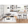 Vynxaria l Dining Table in Antique Metal and Espresso Wood-Pressed Grain Bamboo - 3 of 4