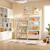 Vynxaria Bookshelf Series 24 in. Wide  3 / 4 Shelf Kids Bookcase with Side Pockets for Nurseries Playrooms and Classrooms - 3 of 4