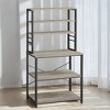 Coffee Bar, 31.5-Inch Baker's Rack for Kitchen with Storage, Featuring 6-Tier Kitchen Shelves and 6 Hooks, Ideal as a Microwave Stand - 2 of 3