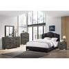 Vynxaria Bedroom Furniture Traditional Look Unique Wooden Nightstand Drawers Bed Side Table Gray - 4 of 4