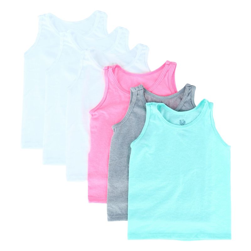 Fruit of the Loom Toddler Girl's Eversoft Layering Tanks (Pack of 6), 1 of 6