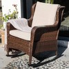 Sunsitt Resin Wicker Outdoor Patio, Rocking Chair with Olefin Cushions Beige - 2 of 4