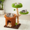 Heynemo 32-Inch Multi-Level Cat Tree Tower, Natural Wooden Cat Furniture with Sisal Scratching Posts, Beds & Condo, Cute Cat Tree for Indoor Cats - 2 of 4