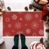Christmas Snowflake Door Mat Holiday Decorative Welcome Mat Indoor Outdoor Entrance Doormat - 2 of 4