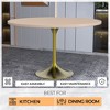 LeisureMod Verve Mid-Century Modern 48" Round Dining Table with MDF Top and Brushed Gold Pedestal Base for Dining Room and Kitchen - 4 of 4