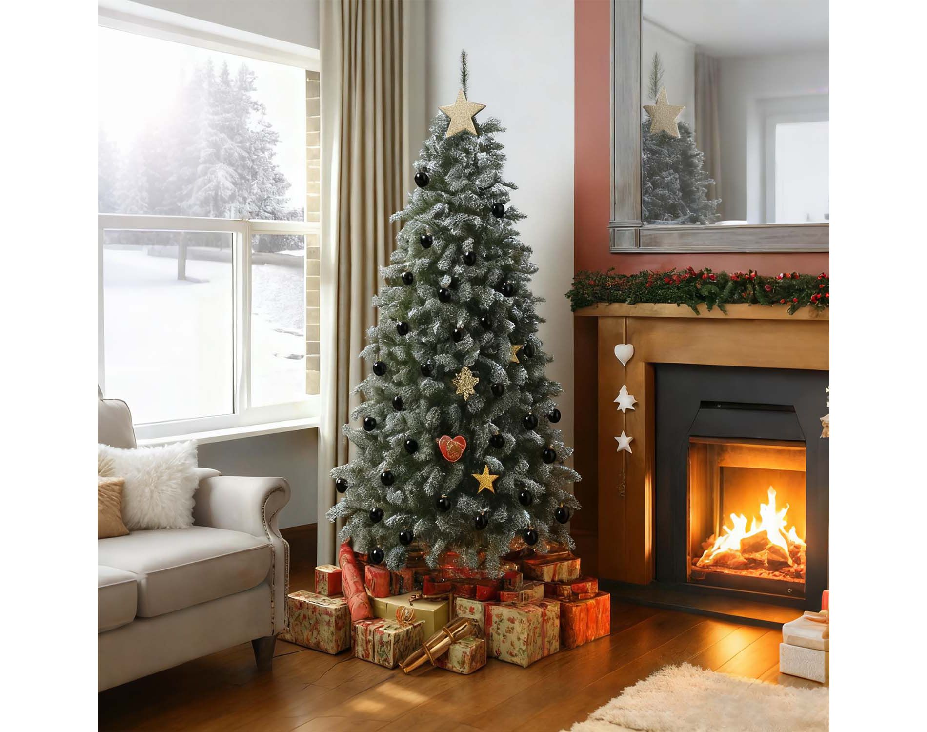 4CM Christmas Ball Ornament Set with 34 Pcs for Holiday Wedding Christmas Decor